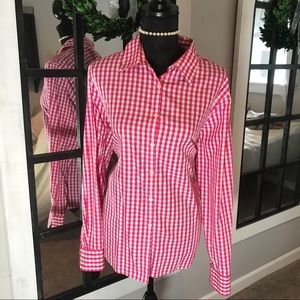 Lands end gingham button down